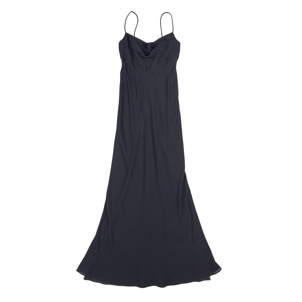 Chelsea Nites VTG Women's Size 4 Black Cowl Neck Maxi Slip Dress 90s Formal USA